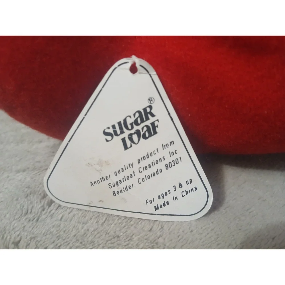 Vtg 1991 Sugar Loaf Red Bear‎ Plush Stuffed Animal Retro Carnival Toy 90s READ